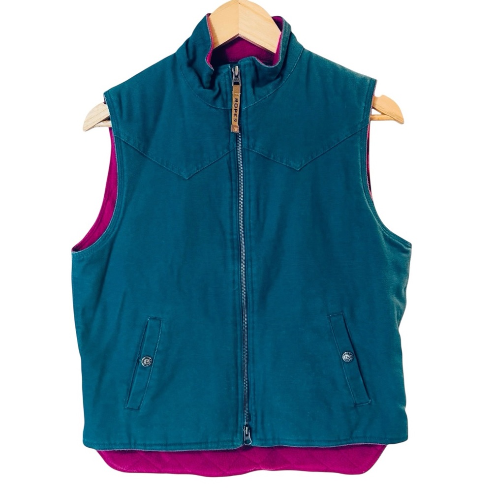 ROPER Range Gear Vest Full Zip Button Pockets Inner Pocket Fleece Lined Women’s
